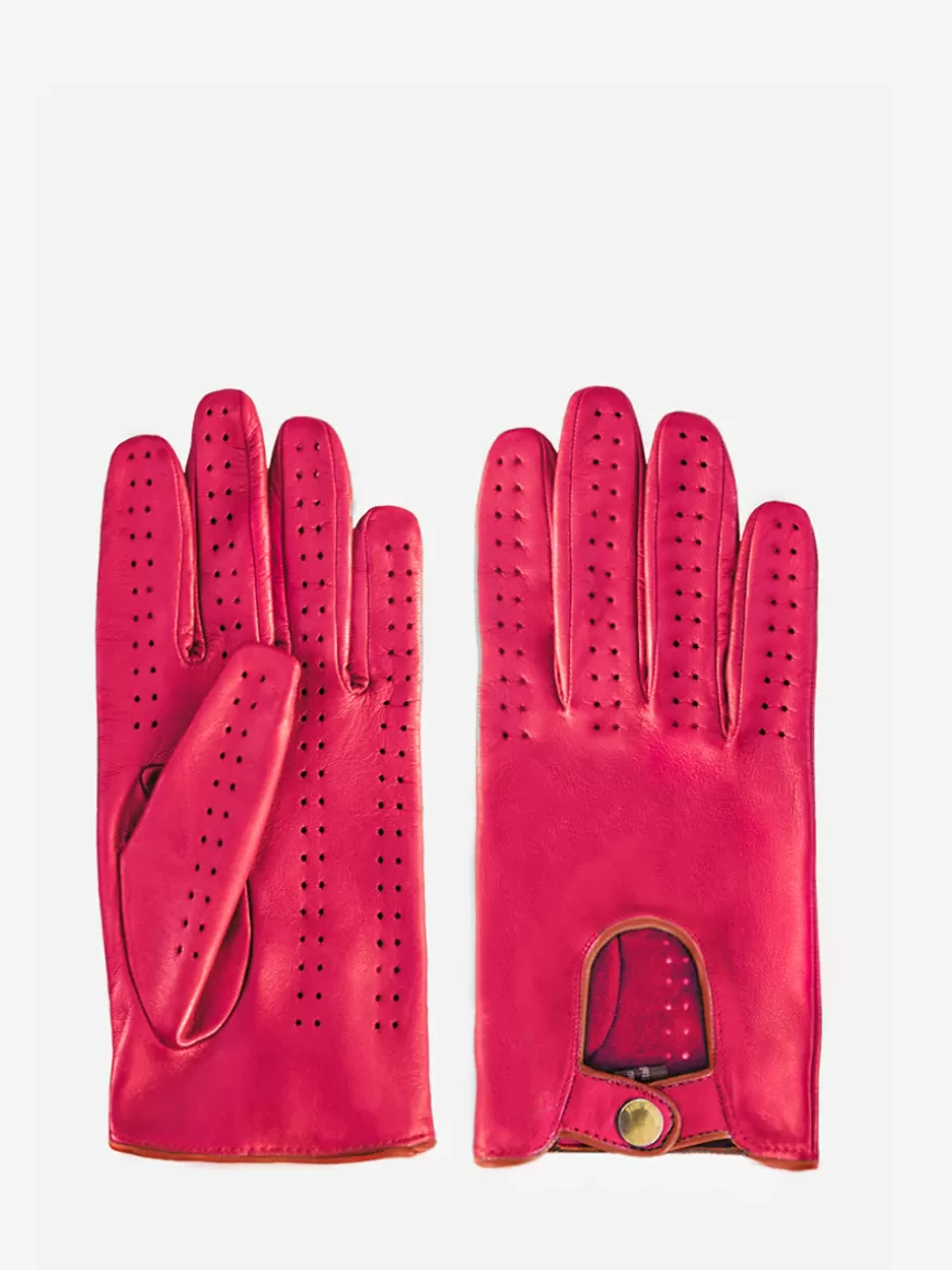 Gants Pilote Femme - Fuchsia / Naturel | PAUL MARIUS Shop