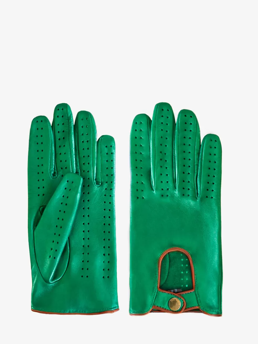 Gants Pilote Femme - Vert / Naturel | PAUL MARIUS Shop