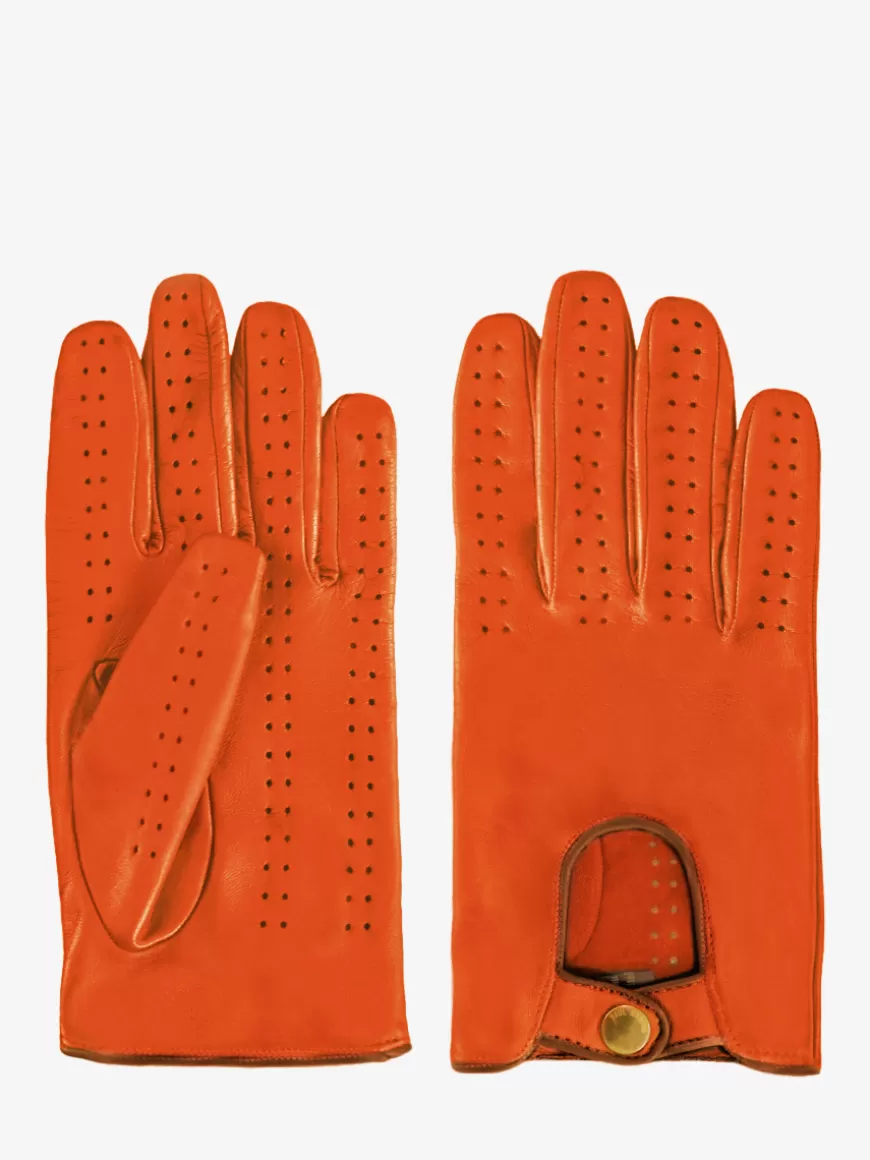 Gants Pilote Homme - Orange / Naturel | PAUL MARIUS Clearance