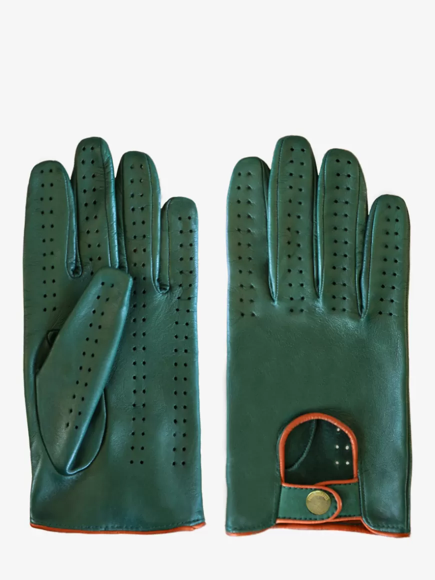 Gants Pilote Homme - Vert Foncé / Naturel | PAUL MARIUS Store