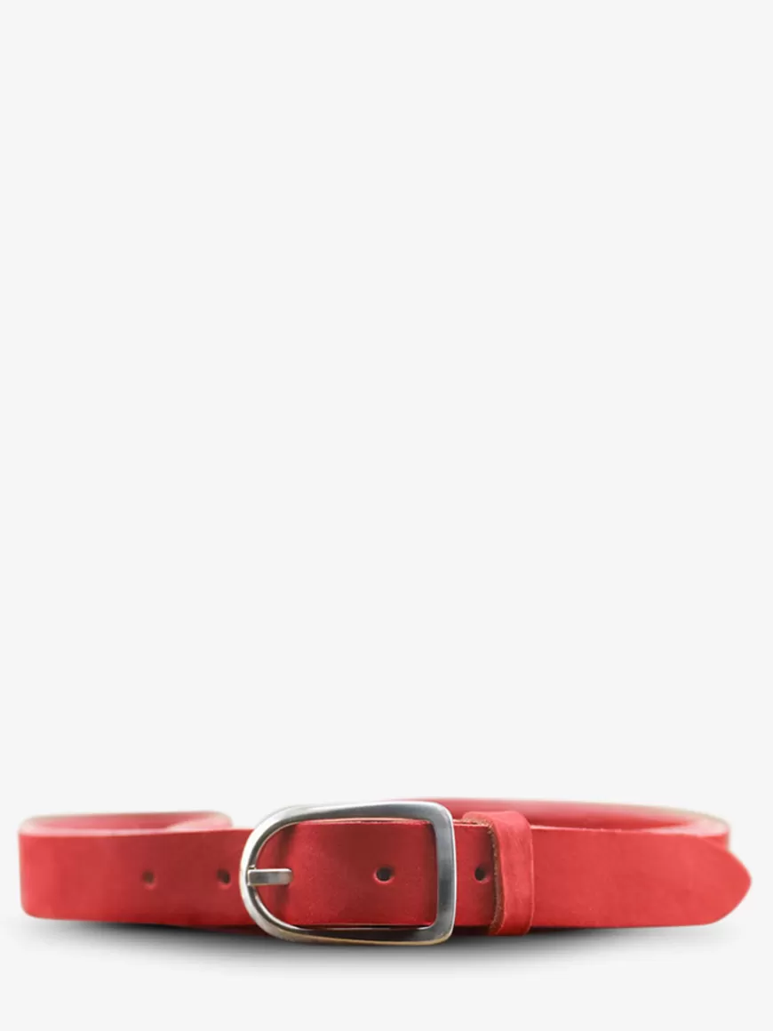 LaCeinture Magnifique Nubuck - 25mm - Rouge Carmin | PAUL MARIUS Discount