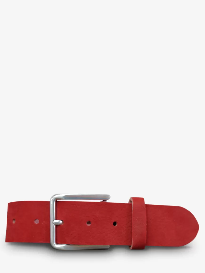 LaCeinture Magnifique Nubuck - 40mm - Rouge Carmin | PAUL MARIUS Discount