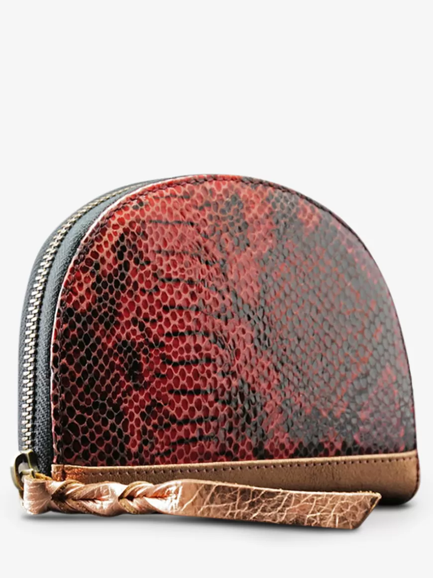 LePortefeuille Manon Python - Rouge Grenat | PAUL MARIUS Fashion